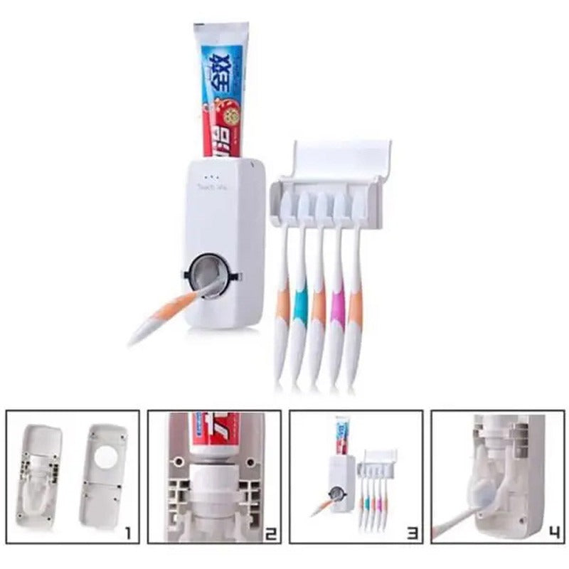 Toothpaste Dispenser With brush Holder